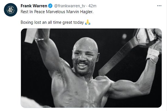 Members of the boxing community paid tribute to Hagler after his death was announced